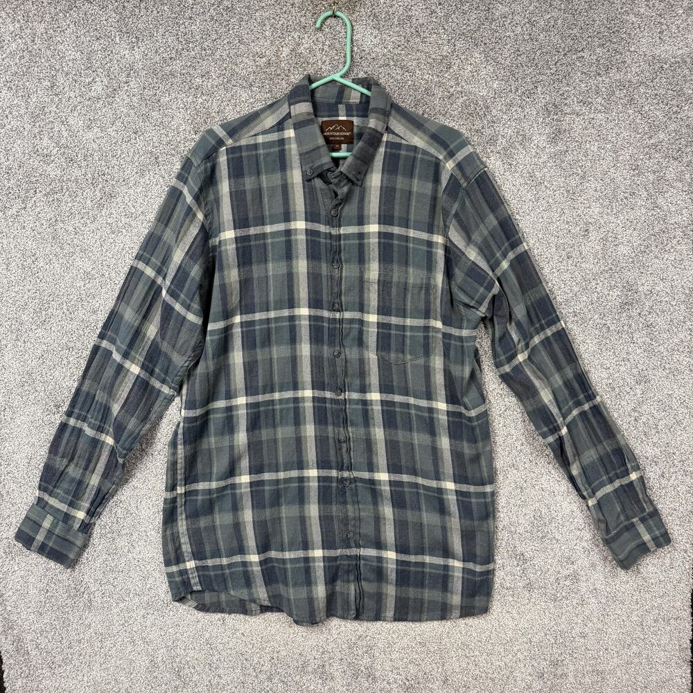 Mountain Ridge Flannel Shirt Mens LT Multicolor Plaid Outdoor Workwear Cabincore